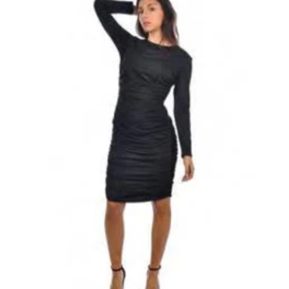 NEW Black Long Sleeve Midi Dress